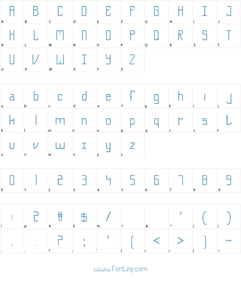E-Slash Font Character